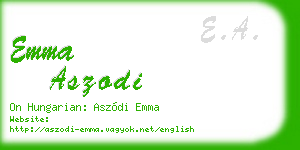 emma aszodi business card