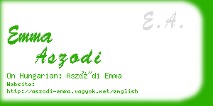 emma aszodi business card